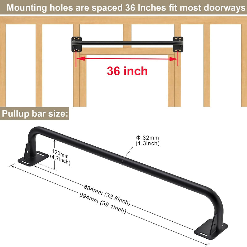 Chargez l'image dans la visionneuse de la galerie, Optrekstang 95 cm voor wand plafond en balk tot 227 kg – pull-up bar – krachttraining
