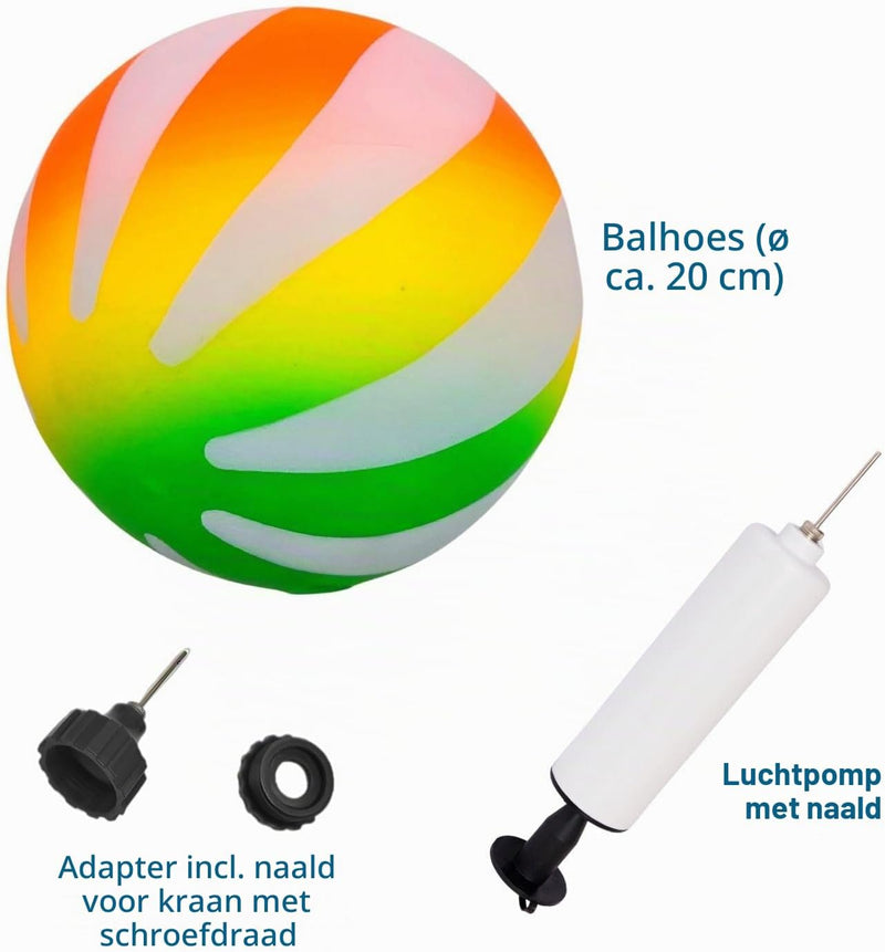 Laad afbeelding in Galerijviewer, Opblaasbare duikbal 20 cm met water- en luchtvulling inclusief pomp – onderwaterspel – zwembalspeelgoed
