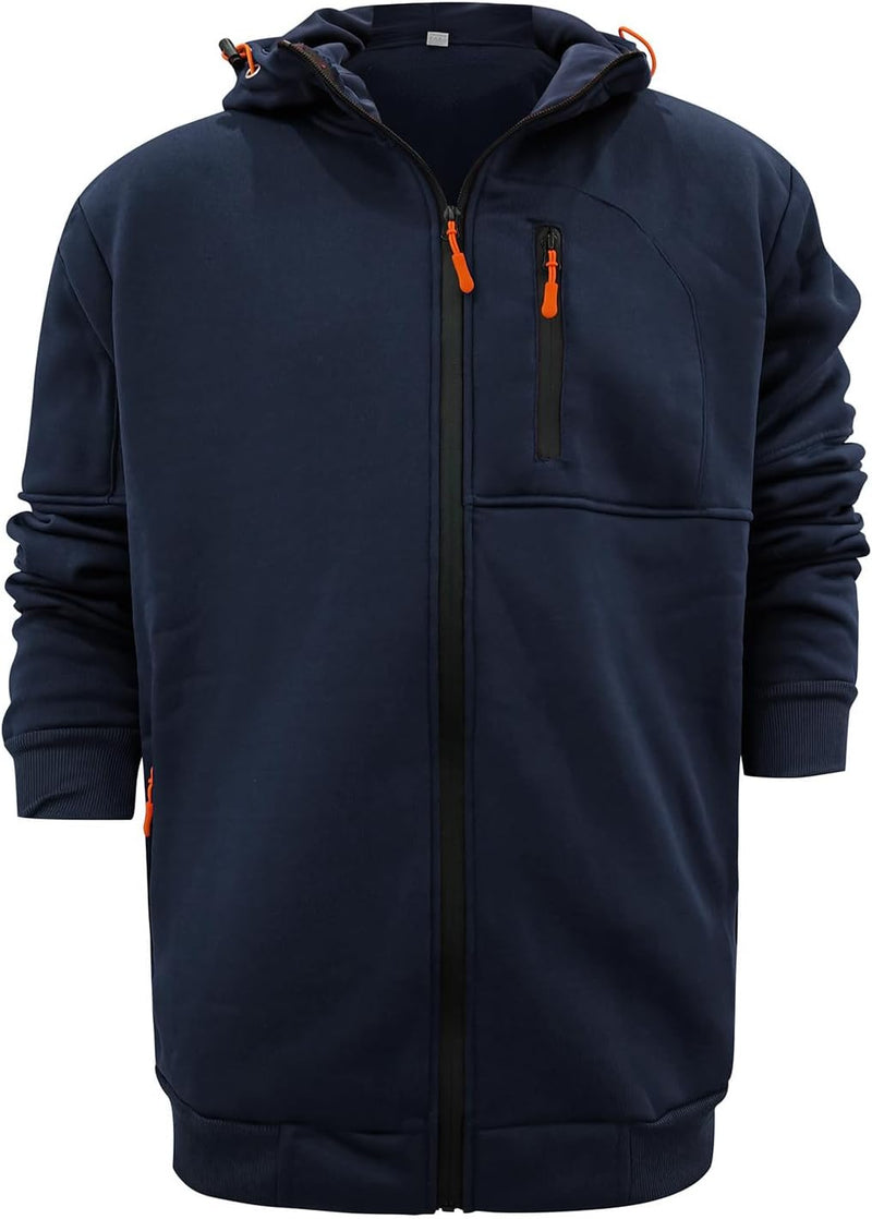 Chargez l'image dans la visionneuse de la galerie, Heren lange hoodie met capuchon en rits voor de winter – vest – heren trui
