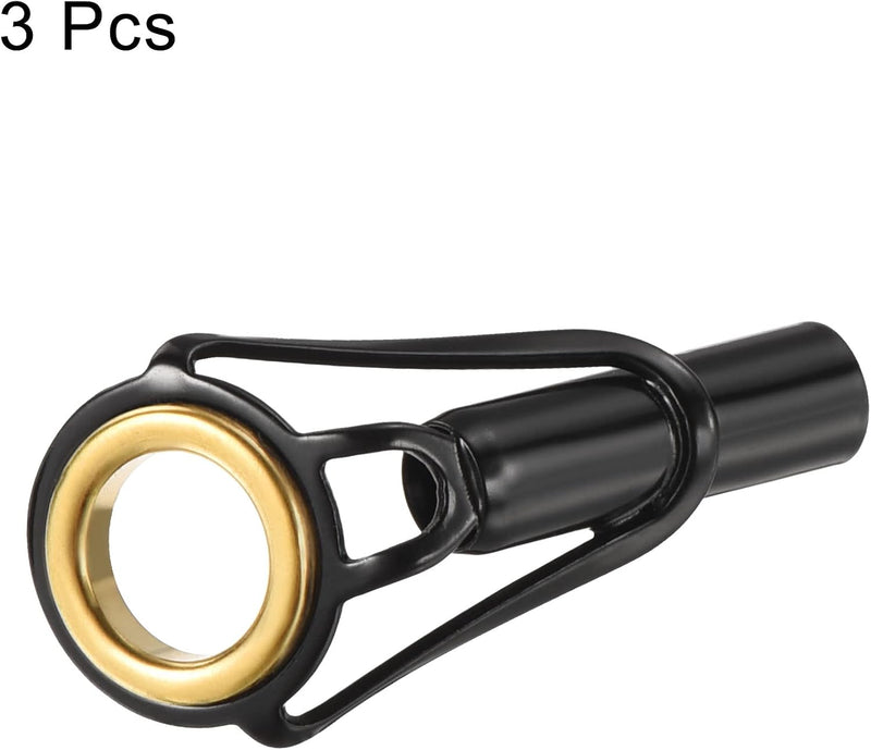 Load image into Gallery viewer, Hengel topogen 3 stuks 1 mm van roestvrij staal zwart-goud – hengeltop reparatieset – visaccessoires
