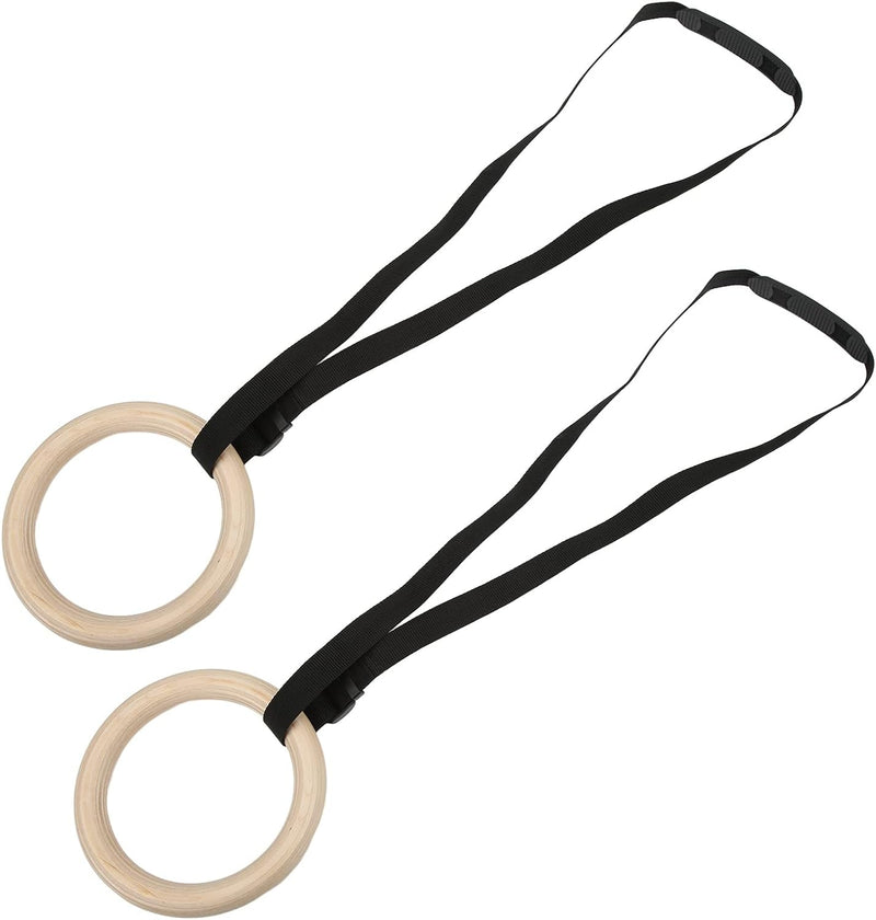 Charger l’image dans la visionneuse de galerie, Anneaux de gymnastique en bois, 2 pièces, en bouleau avec sangles de suspension réglables – anneaux de gymnastique – calisthénie
