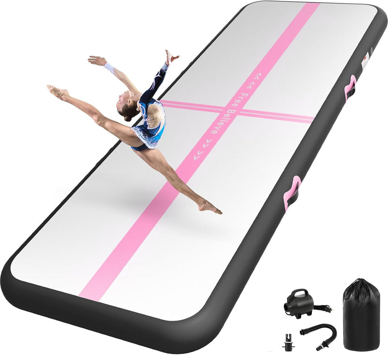 Laden Sie das Bild in Galerie -Viewer, Opblaasbare turnmat 2-6 m – 10/15 cm dik – gymnastiekmat met 600W elektrische pomp – voor fitness, yoga en thuis
