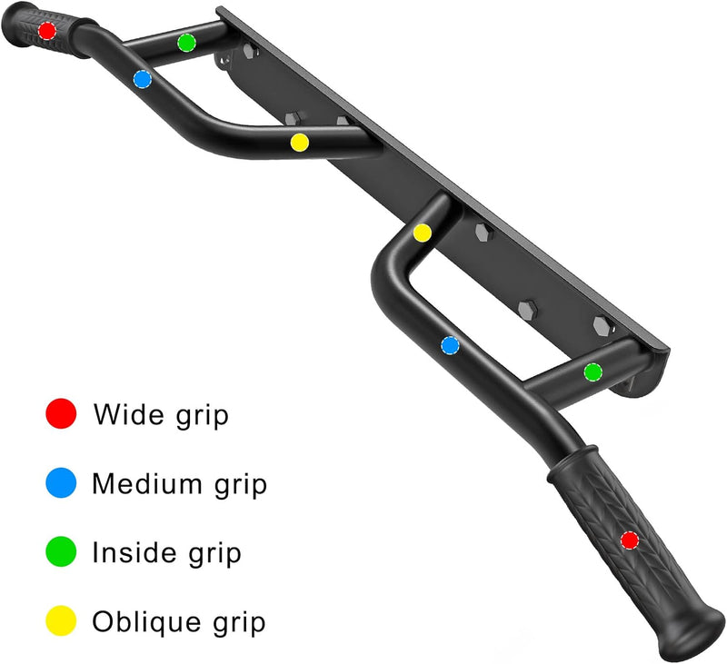 Laden Sie das Bild in Galerie -Viewer, Wandgemonteerde optrekstang met 4 gripposities en accessoireringen tot 227 kg – pull-up bar – krachttraining
