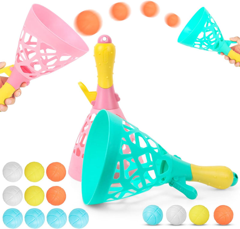 Charger l’image dans la visionneuse de galerie, Jeu de lancer et d’attraper 12 pièces avec 2 paniers de lancer et 10 balles pour l’intérieur et l’extérieur – jeu de balle à attraper – jeu d’adresse
