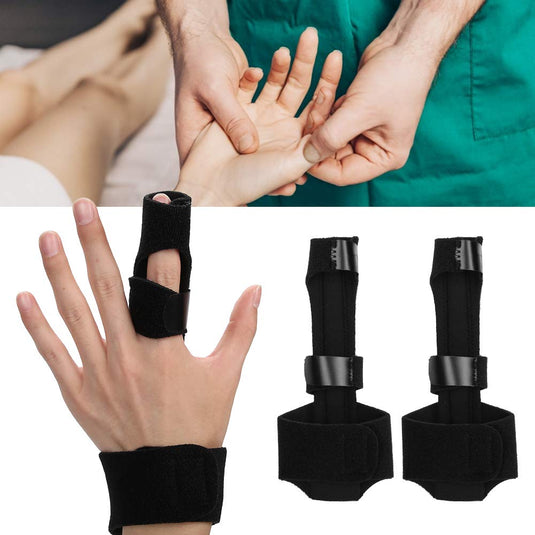 Verstellbare Fingerschienen, 2 Stück, mit Metallverstärkung und Klettverschluss – Fingerschiene – Fingerstütze