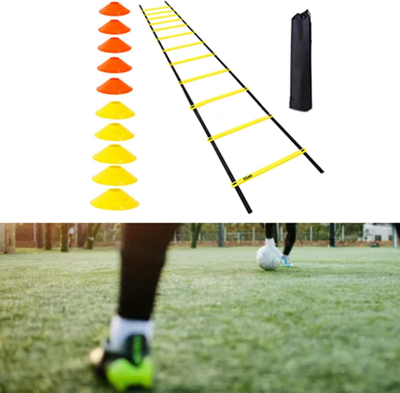 Laden Sie das Bild in Galerie -Viewer, Agility ladder 6 meter met 12 sporten en 10 pionnen – coördinatieladder – snelheidstraining

