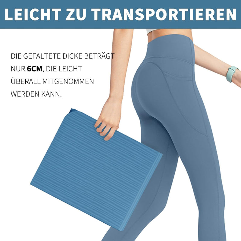 Chargez l'image dans la visionneuse de la galerie, Opvouwbare yogamat TPE antislip 6 mm blauw
