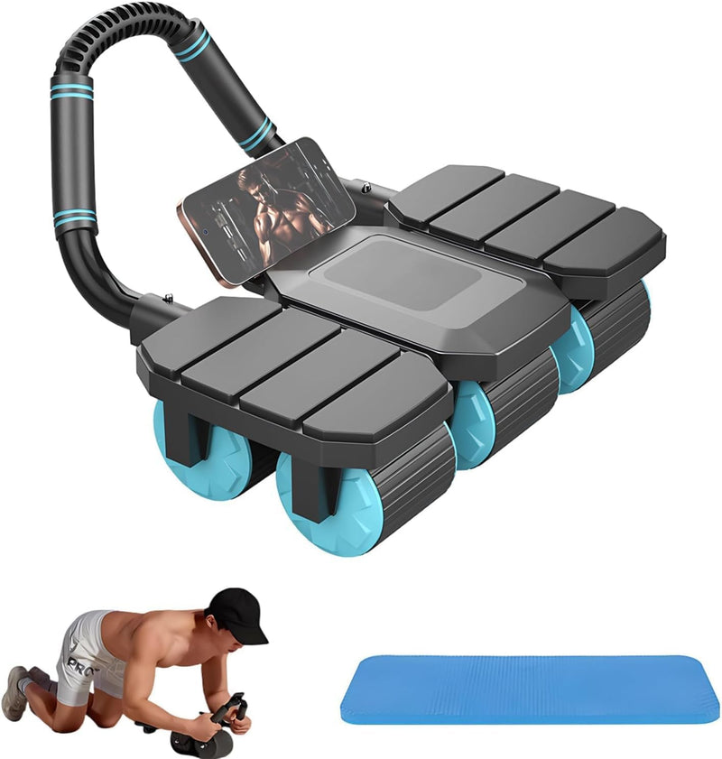 Laad afbeelding in Galerijviewer, Ab roller met 6 wielen automatische rebound en display tot 150 kg – buikspiertrainer – ab wheel
