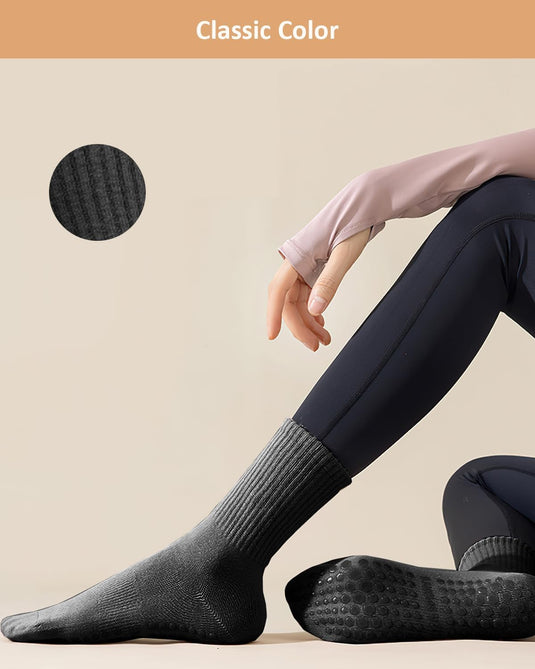 Pilates antislip sokken dames 4 paar met siliconen grip – yoga sokken – fitness sokken
