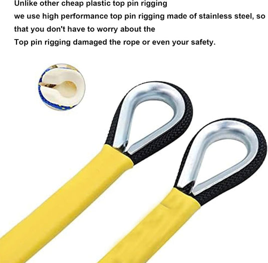 Statisch outdoor touw 10 m x 8 mm – met 2 karabijnhaken voor camping, varen en wandelen