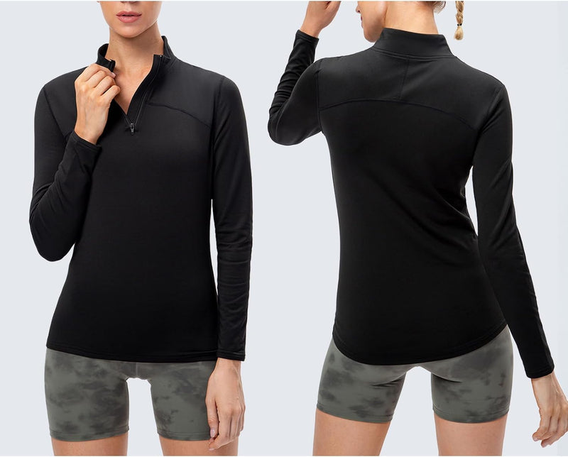 Laden Sie das Bild in Galerie -Viewer, Dames sportshirt lange mouw met halve rits
