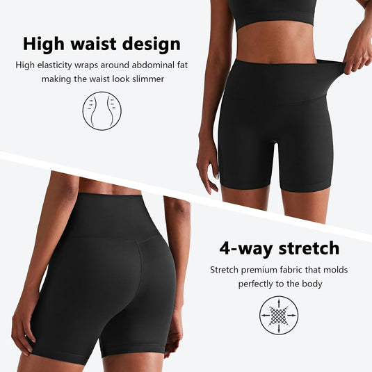 Naadloze dames sportshort high waist stretch
