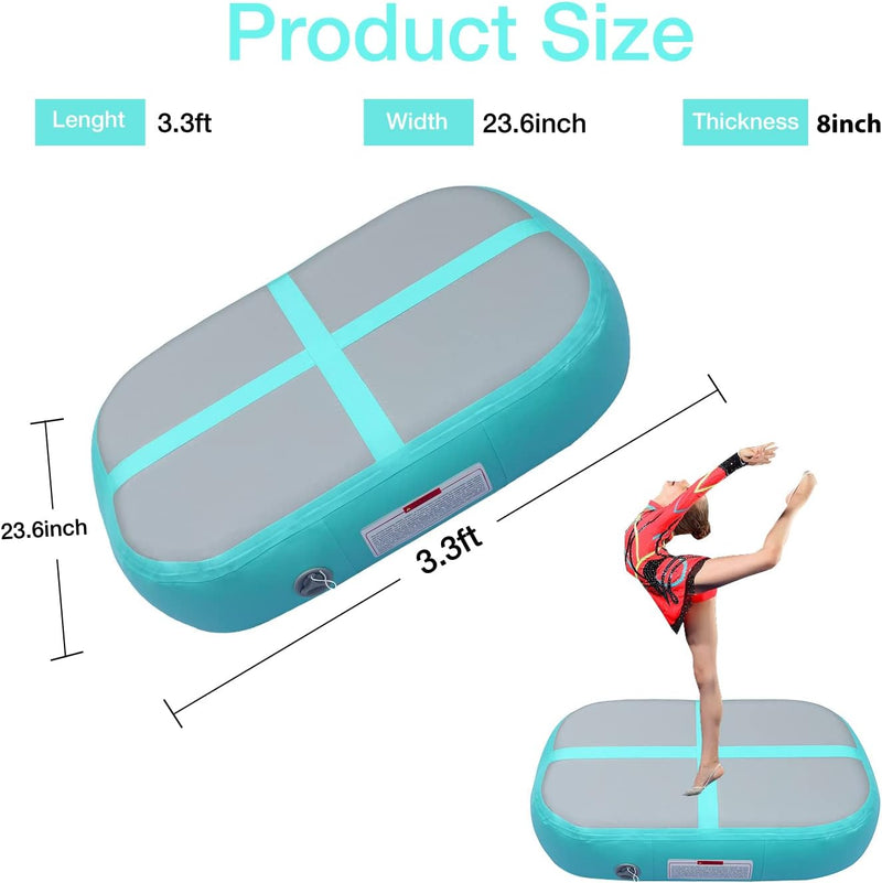 Laden Sie das Bild in Galerie -Viewer, Opblaasbaar gymnastiekblok 100 x 100 x 20 cm – airblock turnmat met elektrische pomp voor turnen, fitness en yoga

