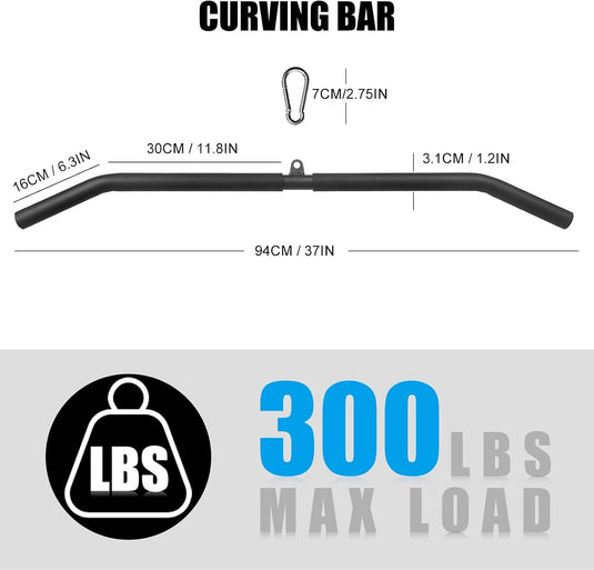 Lat pulldown stang voor kabelmachine 94 cm zwart