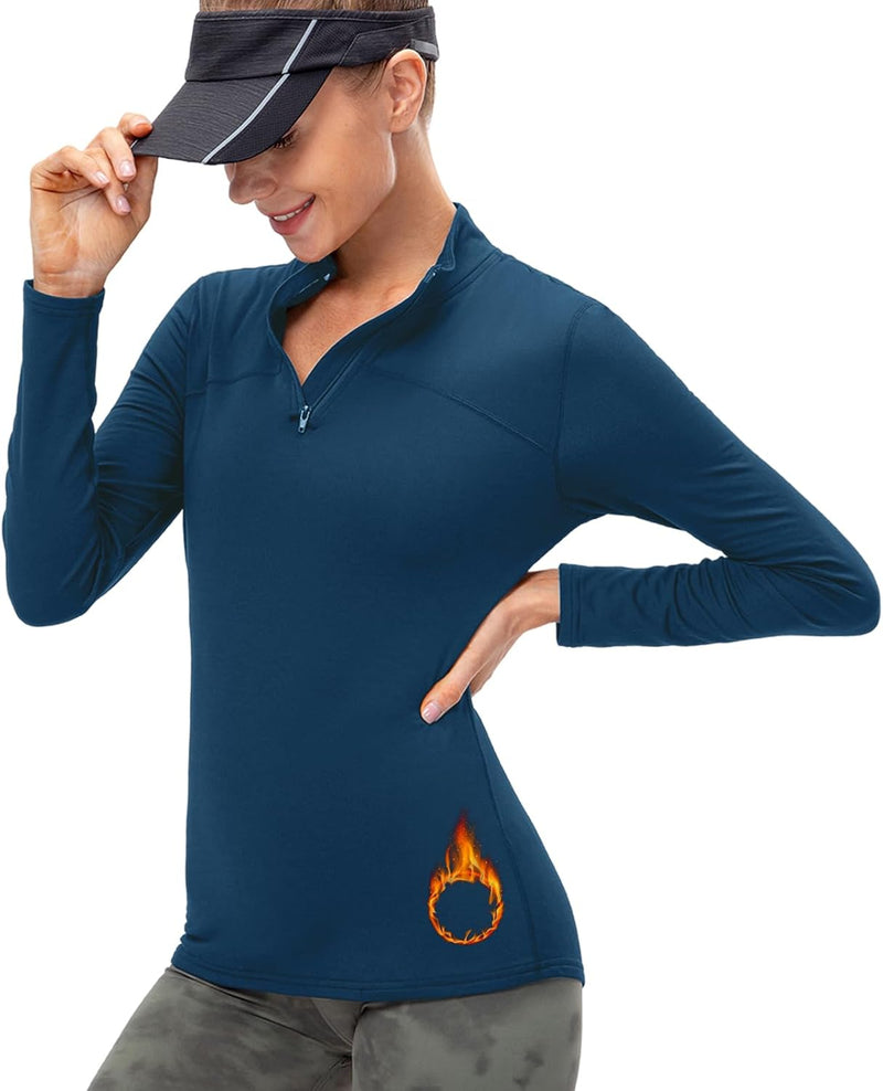 Laden Sie das Bild in Galerie -Viewer, Dames sportshirt lange mouw met halve rits
