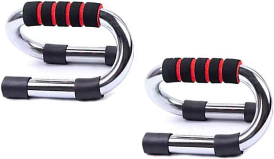 Push-up bars 2 stuks van staal met schuimhandgrepen tot 150 kg – opdruksteunen – krachttraining