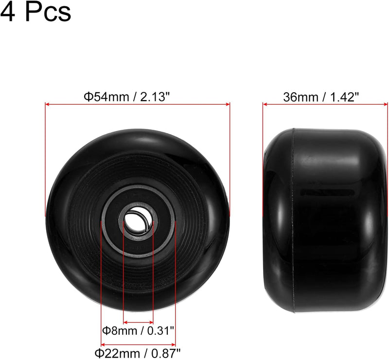 Chargez l'image dans la visionneuse de la galerie, Skateboard wielen 54 mm met ABEC-9 lagers (4 stuks) - Soft wheels 85A voor straat &amp; cruiser - Skateboard wielen vervanging
