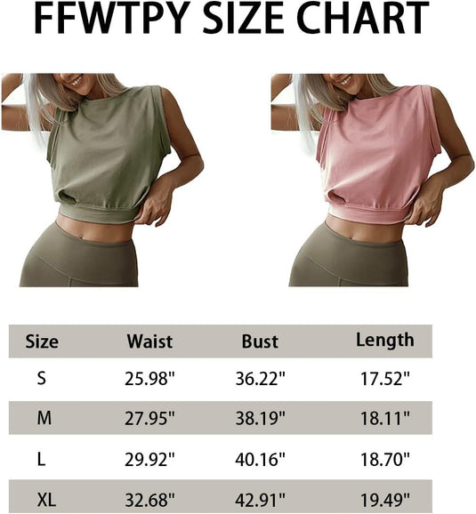 Mouwloze crop sporttop dames losse pasvorm