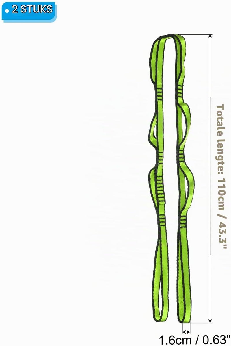 Załaduj obraz do przeglądarki galerii, Daisy chain ophangbanden 2 stuks 110 x 1,6 cm zwart met 8 lussen – verstelbare ophangriemen – aerial yoga accessoires
