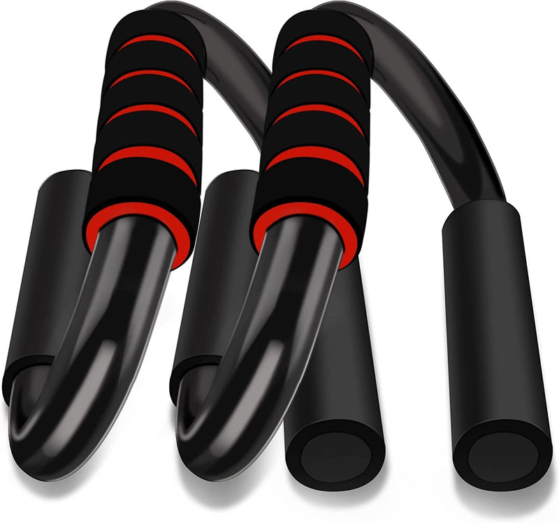 Laad afbeelding in Galerijviewer, Push Up Bar Pushup Handles 2 Bars S Shapes for Floor Chest Workout Equipment Home Gym for Men and Women,Sweat Absorbent Thick Sponge Handle,Anti Slip PVC Bottom.
