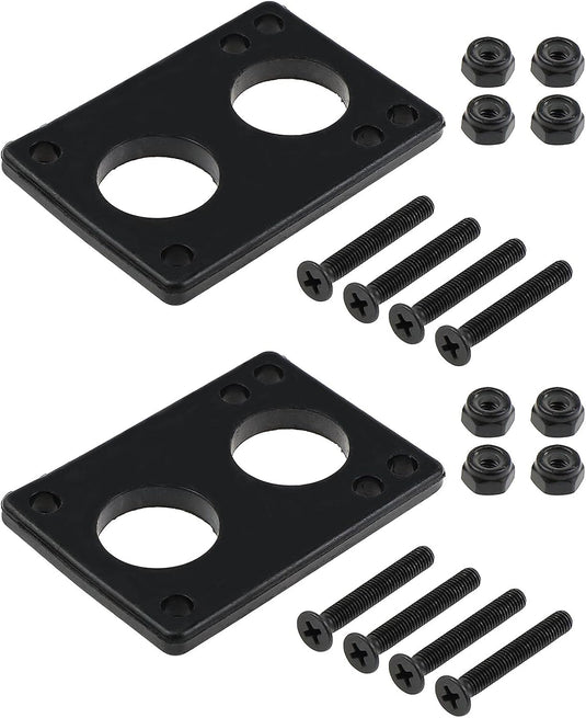 Skateboard riser pads set 6 mm zwart