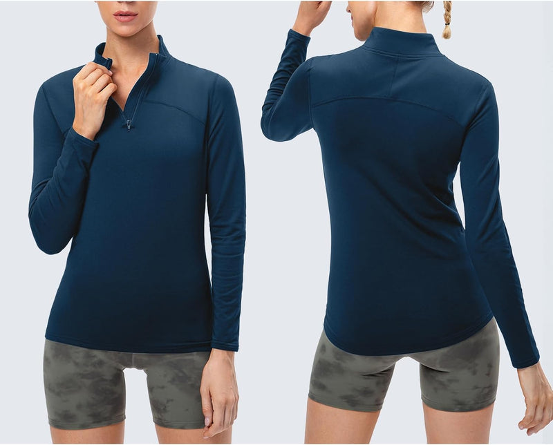 Laden Sie das Bild in Galerie -Viewer, Dames sportshirt lange mouw met halve rits
