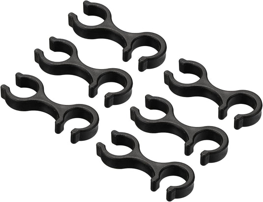 Wandelstok clips 6 stuks voor 16-16,5 mm stokken zwart – trekkingstok houders – wandel accessoires