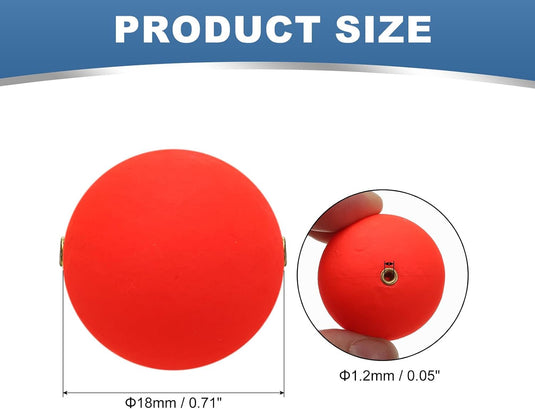 Flotteurs de pêche, 10 pièces, 18 mm, ronds, rouges fluorescents – flotteurs coulissants – accessoires de pêche