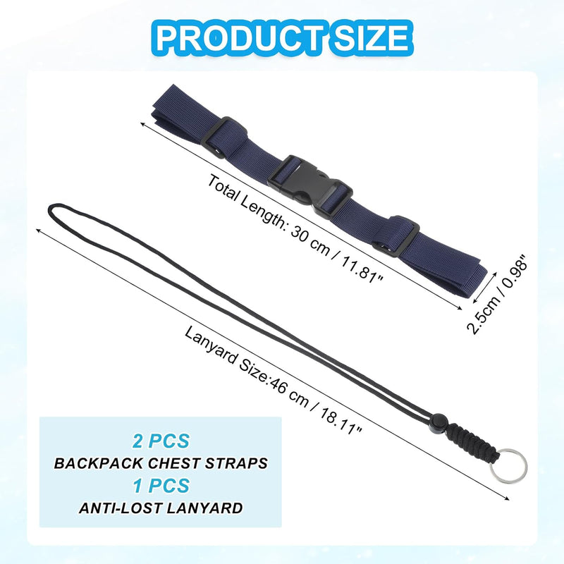 Laad afbeelding in Galerijviewer, Verstelbare rugzak borstband set met snelgesp en veiligheidskoord – borstriem – outdoor accessoires
