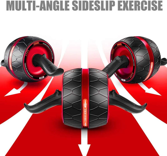 Ab roller met automatische rebound en slimme rem tot 136 kg rood – buikspiertrainer – ab wheel
