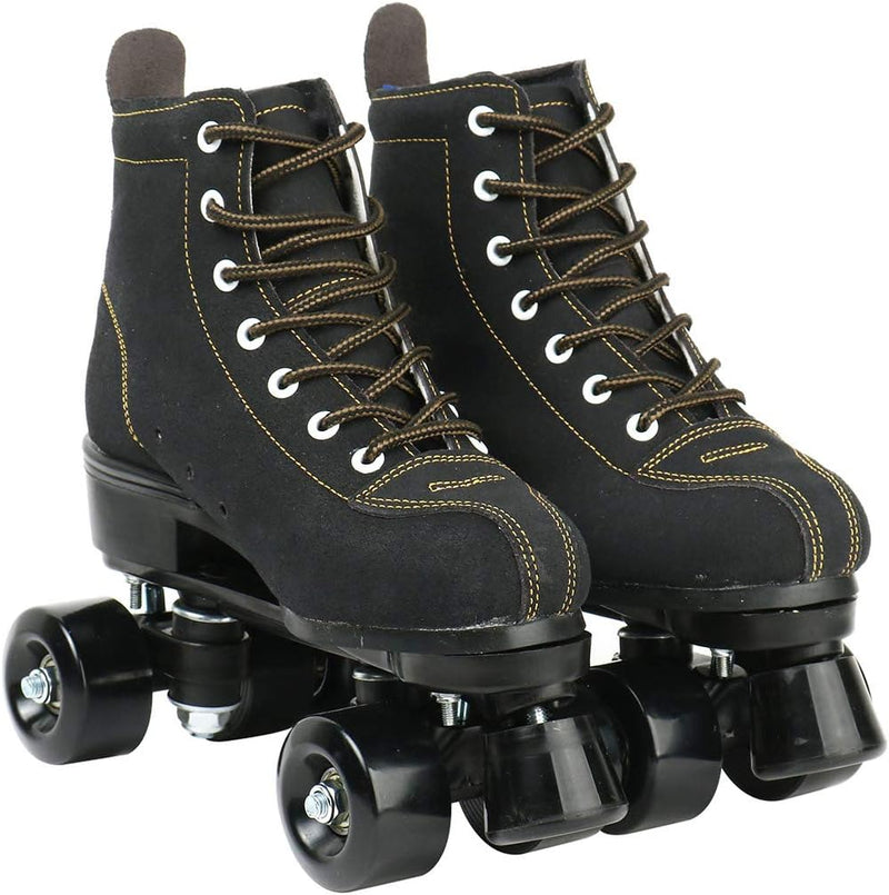 Laad afbeelding in Galerijviewer, Rolschaatsen Dubbele rijschaatsen Verstelbare vierwielige rolschaatsen voor buiten, maat 4.5/5.5/6.5/7/7.5/8/8.5/9.5/10.5 (zwart, 45=UK:10.5)
