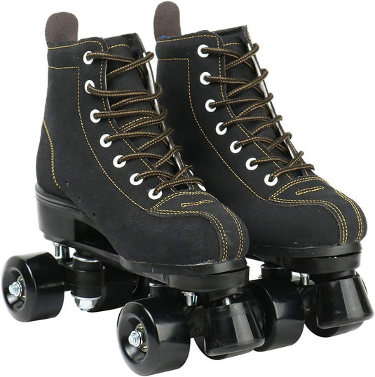 Rolschaatsen Dubbele rijschaatsen Verstelbare vierwielige rolschaatsen voor buiten, maat 4.5/5.5/6.5/7/7.5/8/8.5/9.5/10.5 (zwart, 45=UK:10.5)