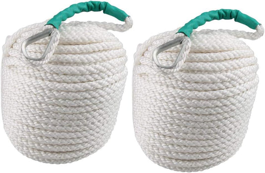 Cordage d’amarrage en nylon à double tressage, 91 mètres, 12 mm, pour amarrer et sécuriser – aussière – cordage d’amarrage