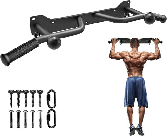 Wandgemonteerde optrekstang met meerdere gripposities tot 272 kg – pull-up bar – krachttraining