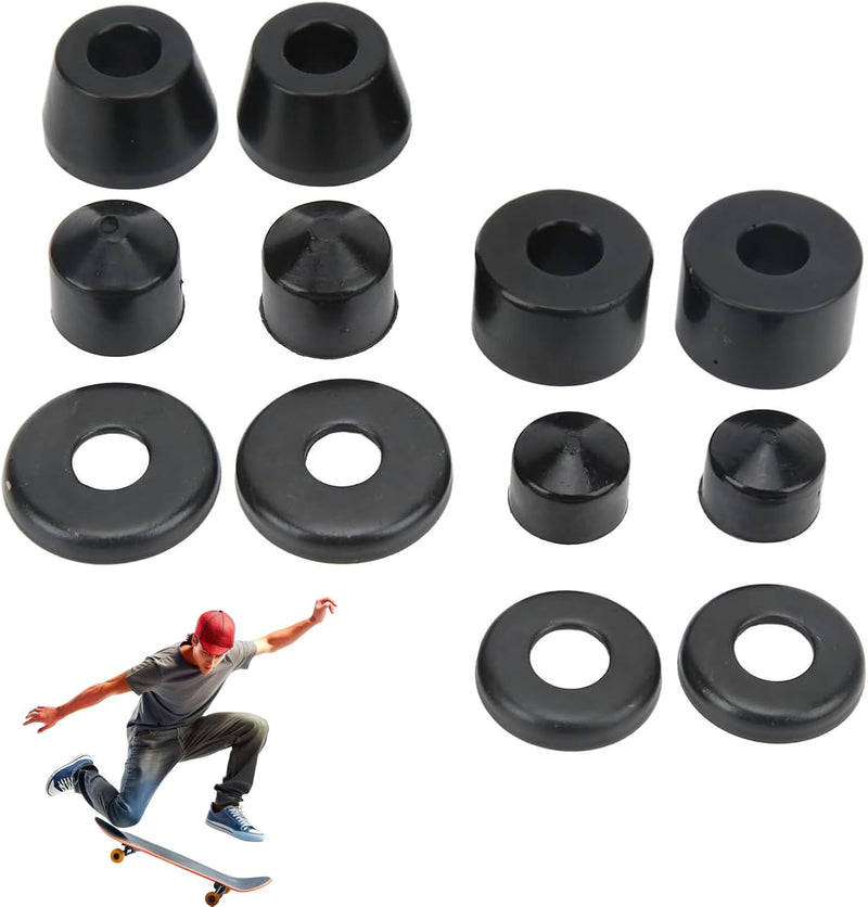 Laden Sie das Bild in Galerie -Viewer, Skateboard bushings 85A 12-delige rebuild set zwart – PU stuurrubbers – longboard skateboard accessoires
