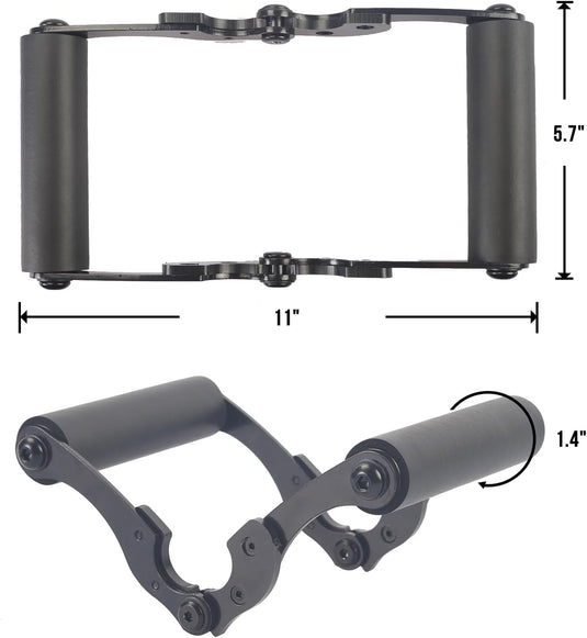V-bar roeigreep met dubbele handgreep en antislip rubber – T-bar row handvat – fitness accessoire