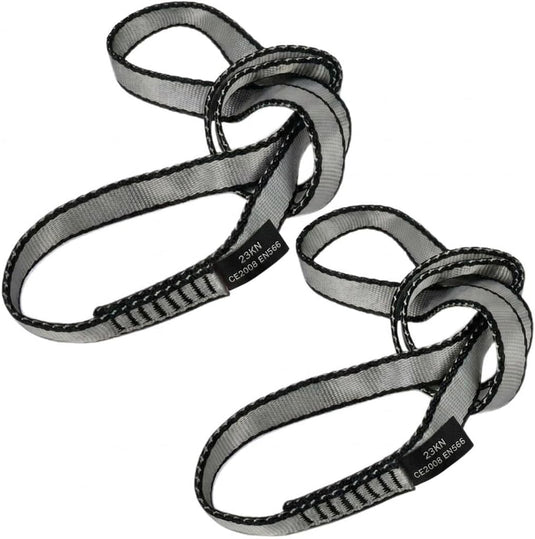 2x klimlus 22 kN – CE-gecertificeerde nylon bandsling 19 mm voor klimmen en redding