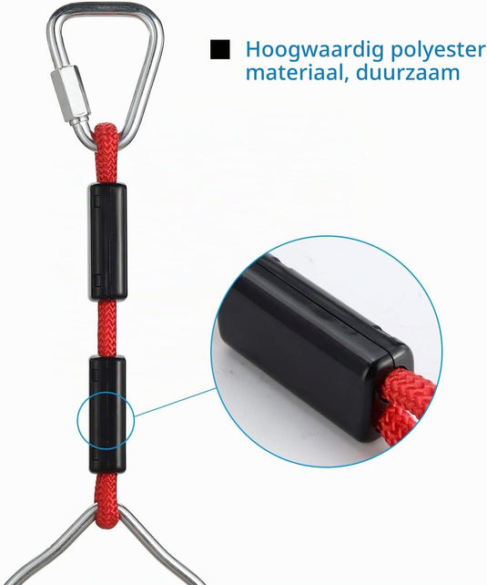 Klimringen voor kinderen 4 stuks met ophanghaken tot 120 kg – gymnastiekringen – ninja parcours accessoires