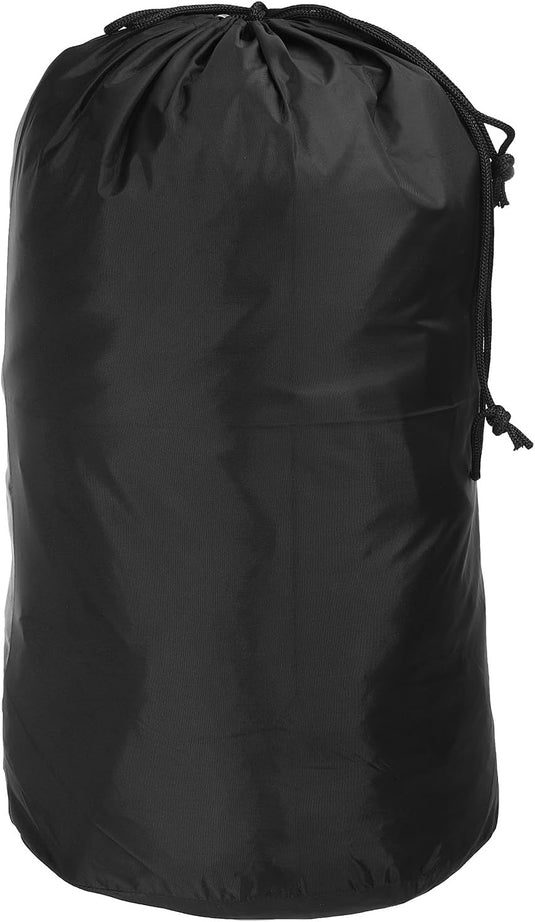 Waterdichte opbergzak 16 x 32 cm met trekkoord zwart – stuff sack – camping accessoires