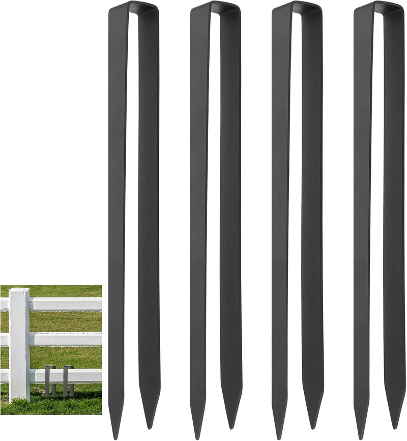 Laad afbeelding in Galerijviewer, U-vormige grondankers 4 stuks 30 cm van gepoedercoat staal – tuinankers – trampoline haringen
