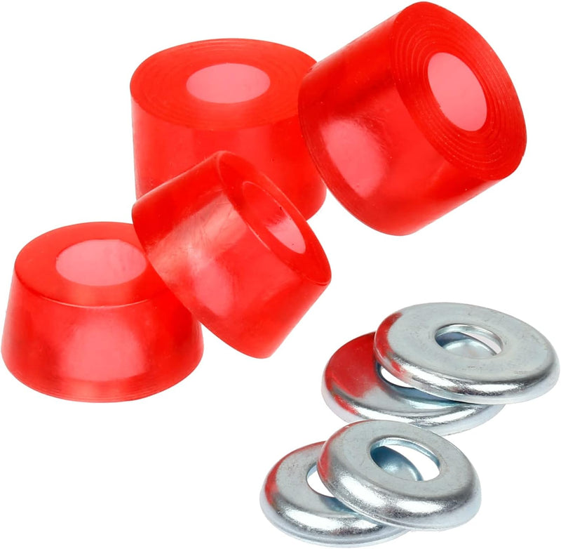 Laden Sie das Bild in Galerie -Viewer, Skateboard bushings 90A 4 stuks met washers zwart – stuurrubbers – longboard skateboard accessoires
