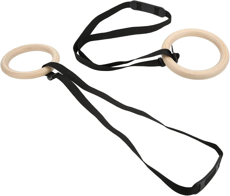 Charger l’image dans la visionneuse de galerie, Anneaux de gymnastique en bois, 2 pièces, en bouleau avec sangles de suspension réglables – anneaux de gymnastique – calisthénie
