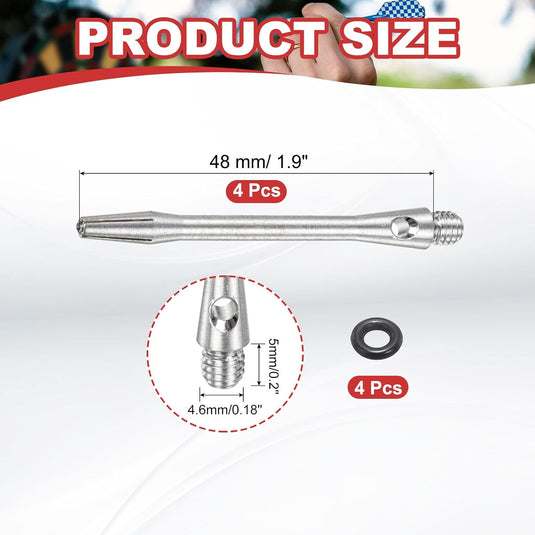 Dartschachten 4 stuks 45 mm van aluminium geel met 2BA schroefdraad – dart shafts – dart accessoires