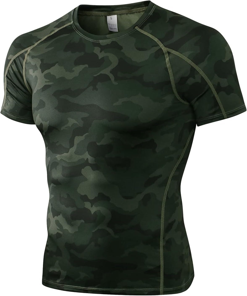 Load image into Gallery viewer, Heren compressieshirt korte mouwen functioneel shirt sneldrogend loopshirt sportshirt fitnessshirt voor mannen
