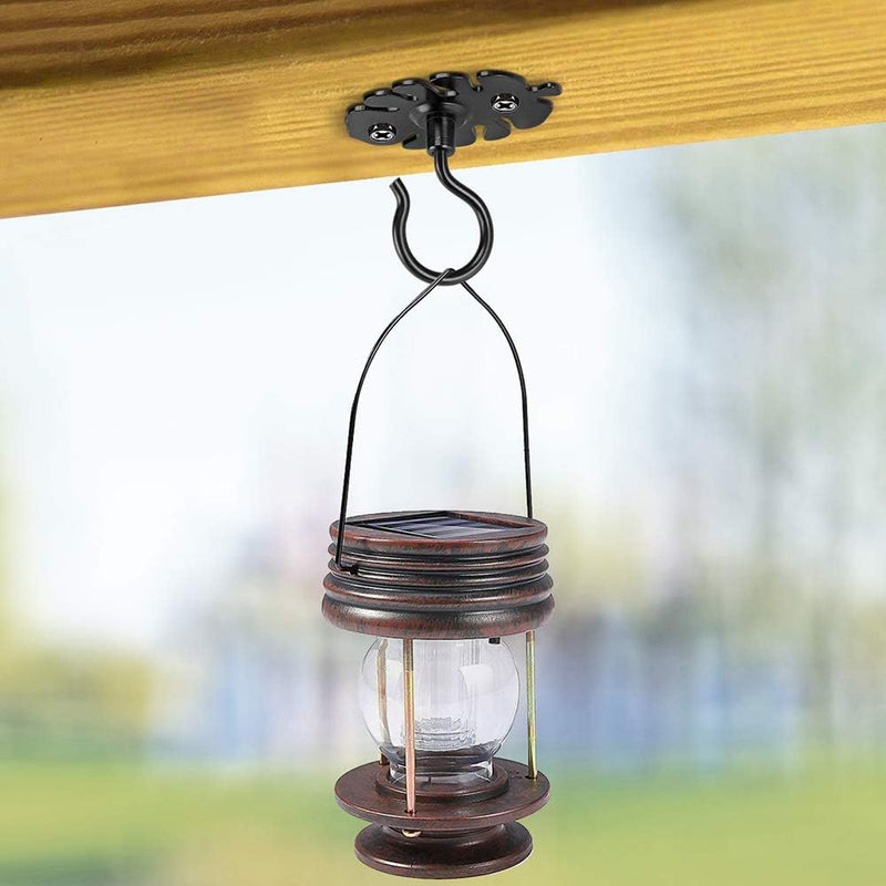 Laad afbeelding in Galerijviewer, Metalen ophanghaken 4 stuks met decoratief bladmotief voor wand en plafond – plantenhangers – tuinophanging
