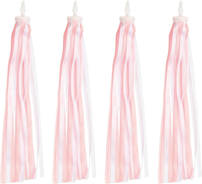Chargez l'image dans la visionneuse de la galerie, Décoration de guidon de vélo avec rubans flottants, 2 paires, 25 cm – décoration de poignées – accessoires de vélo pour enfants et trottinettes
