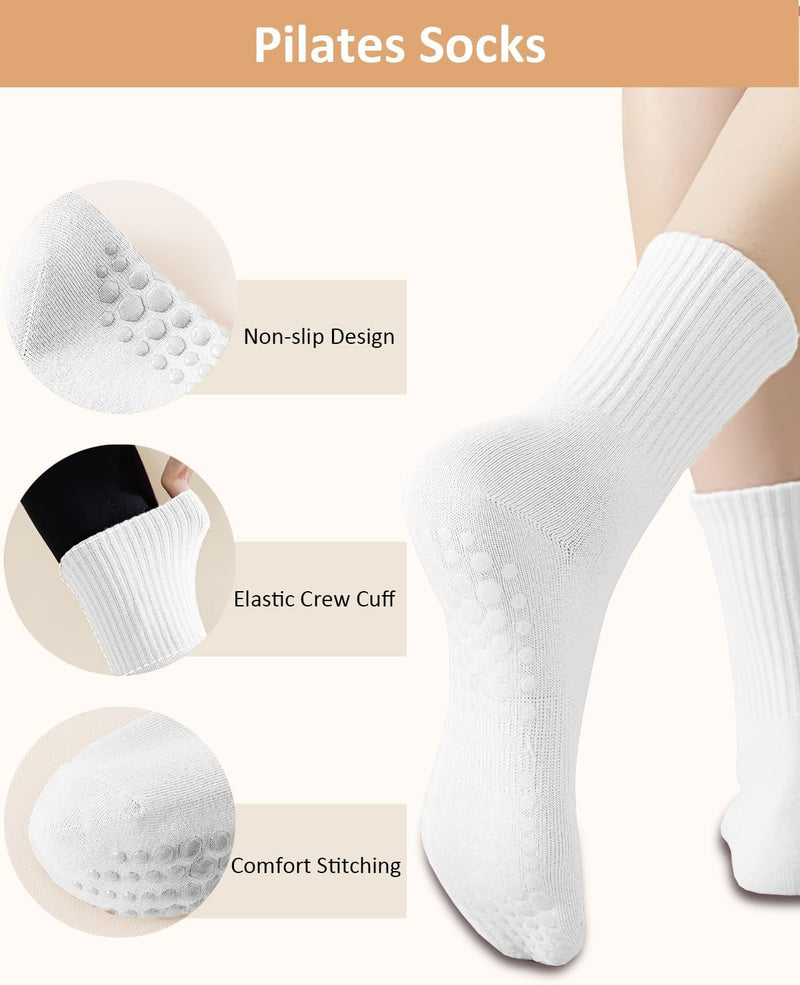 Załaduj obraz do przeglądarki galerii, Pilates antislip sokken dames 4 paar met siliconen grip – yoga sokken – fitness sokken
