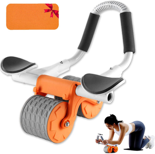 Ab roller met elleboogsteun automatische terugslag en dubbele wielen – buikspiertrainer – ab wheel