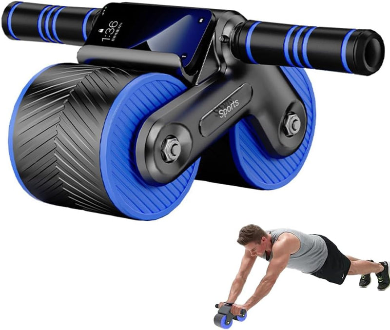 Laad afbeelding in Galerijviewer, Ab roller met automatische rebound elleboogsteun en telefoonhouder – buikspiertrainer – ab wheel
