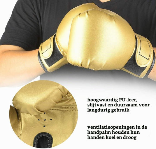 Kinder bokshandschoenen 1 paar van PU leer met verstelbare klittenbandsluiting – bokstraining – sparringhandschoenen